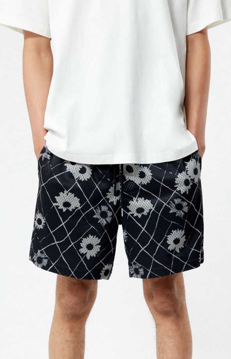 Short PacSun Printed Mesh Basketball Homme Noir | 268143OWK