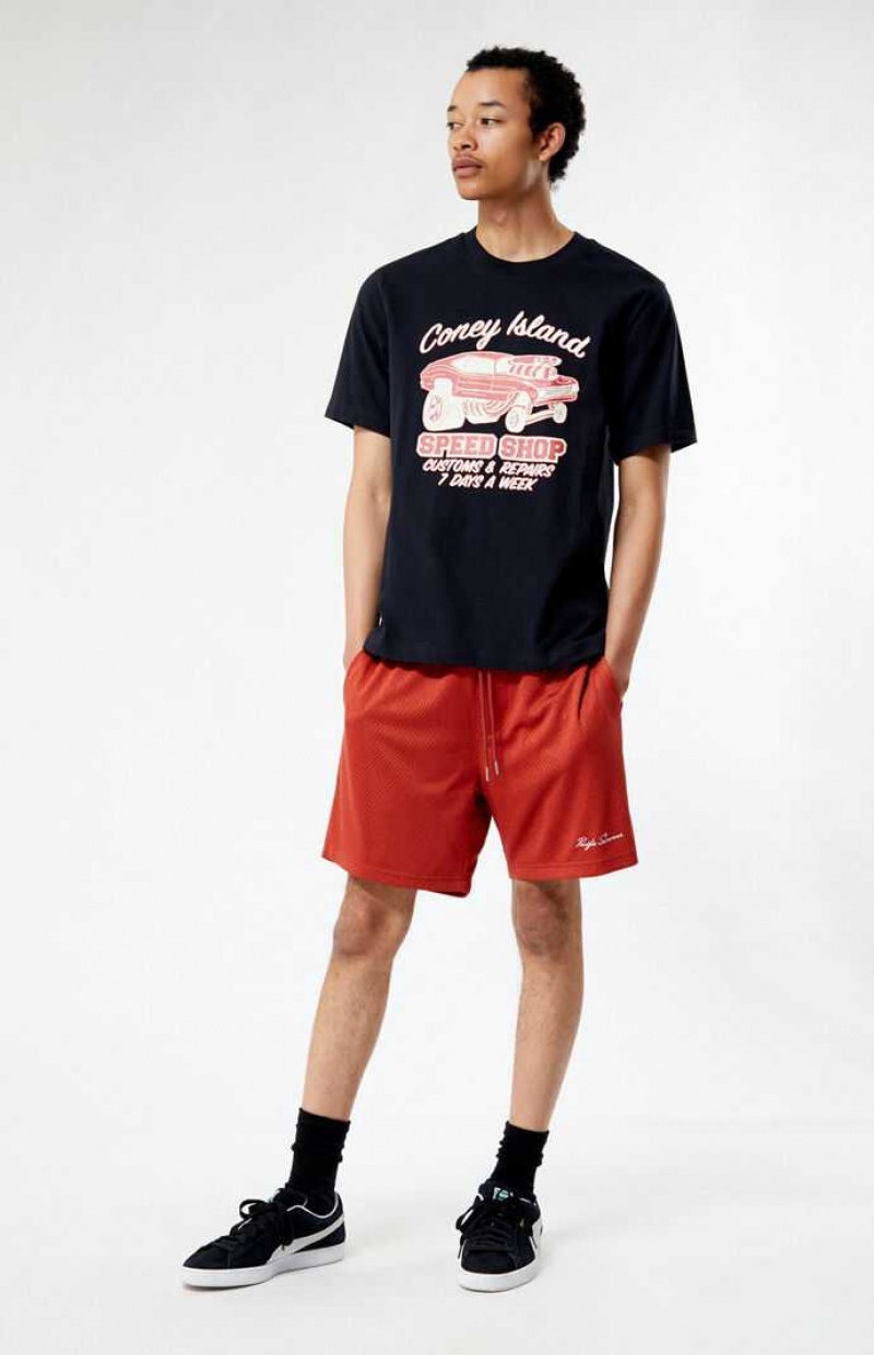 Short PacSun Red Mesh Basketball Homme Rouge | 548960CEK