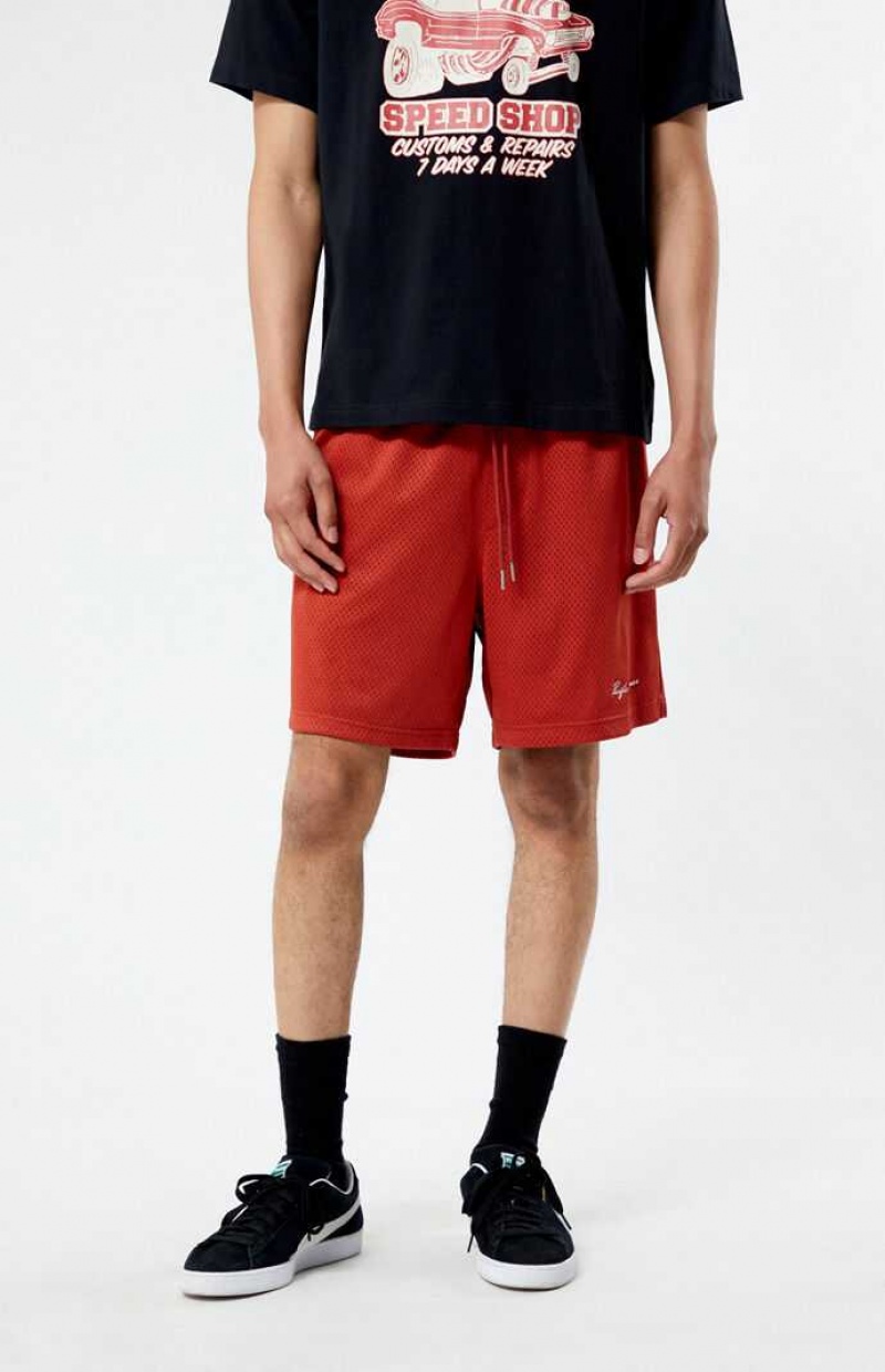 Short PacSun Red Mesh Basketball Homme Rouge | 548960CEK