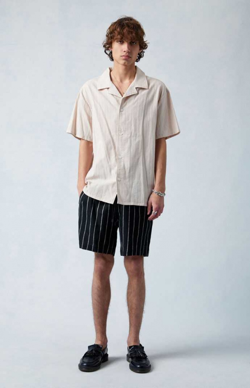 Short PacSun Russel Linen Volley Homme Noir | 025743YFL