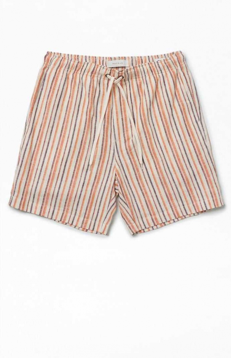 Short PacSun Russel Linen Volley Homme Orange | 095732JOR