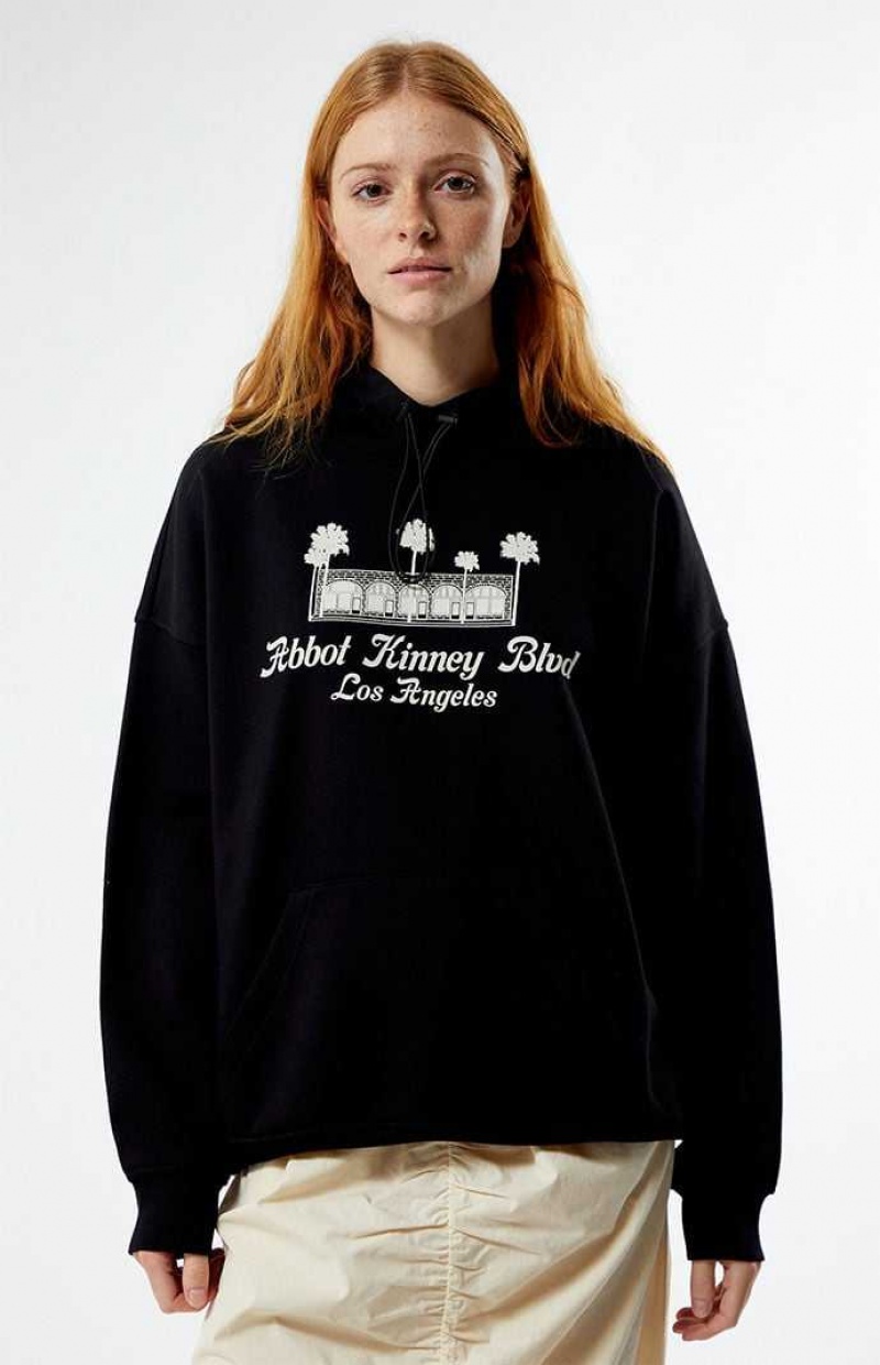 Sweat a Capuche PacSun Abbot Kinney Funnel Neck Femme Noir | 187495LWR