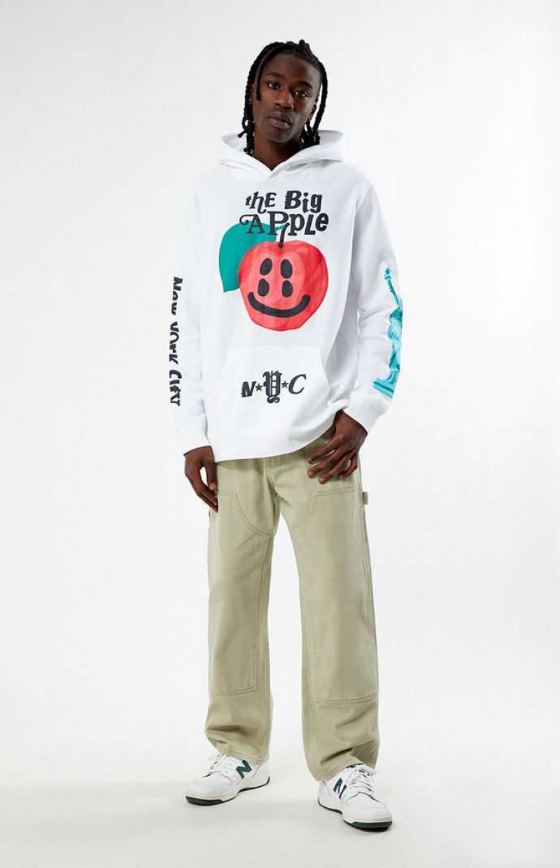 Sweat a Capuche PacSun Big Apple Puff Homme Blanche | 648193WBX