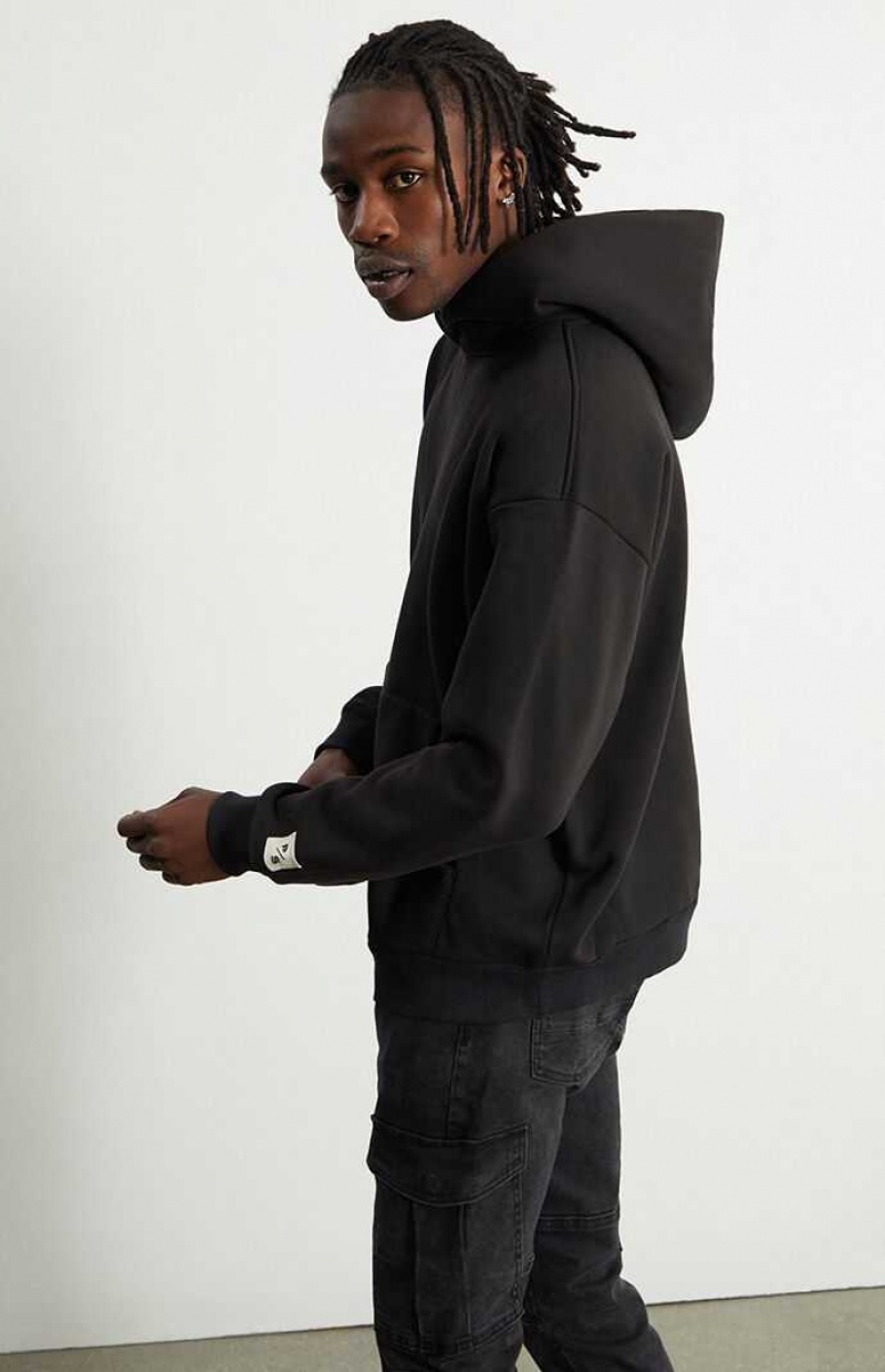 Sweat a Capuche PacSun Black Solid Homme Noir | 023945YDL