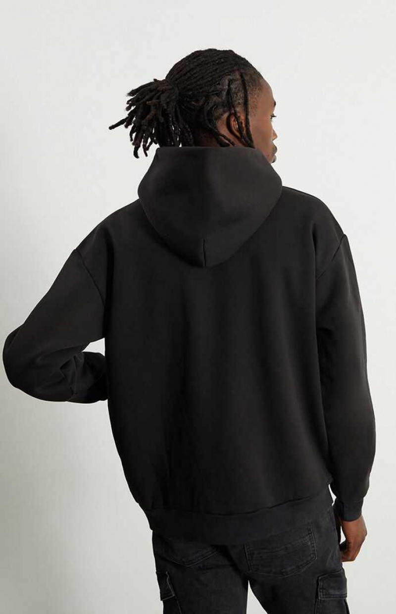 Sweat a Capuche PacSun Black Solid Homme Noir | 023945YDL