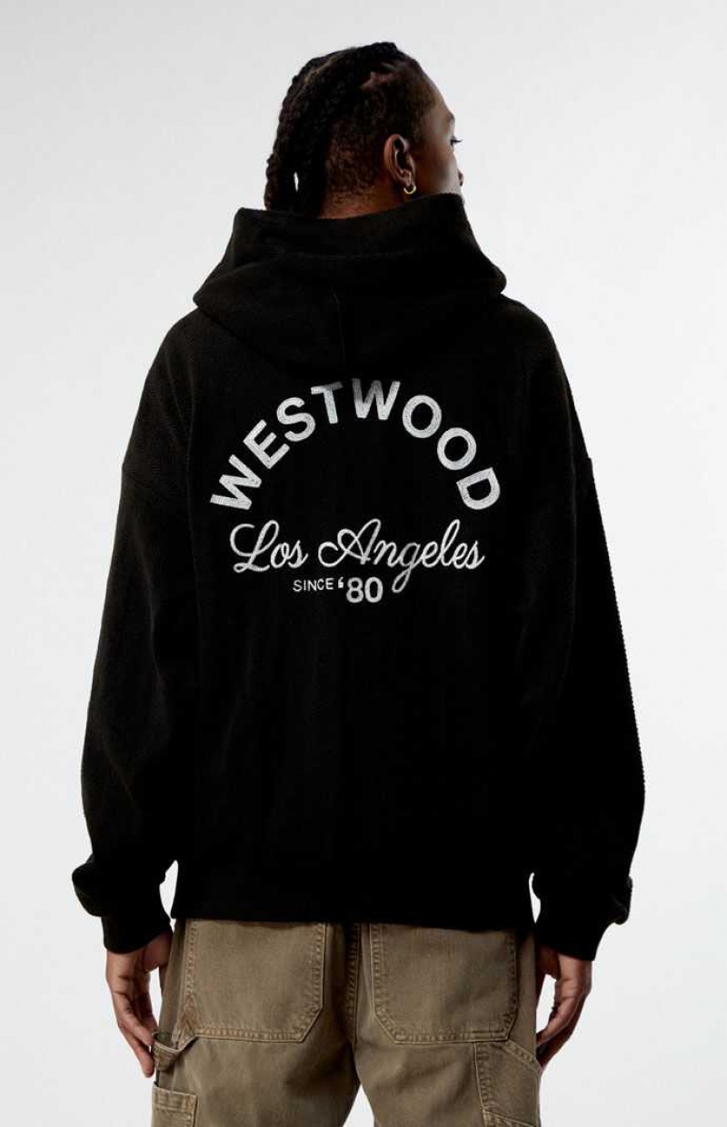 Sweat a Capuche PacSun Black Westwood Herringbone Homme Noir | 509234XRU