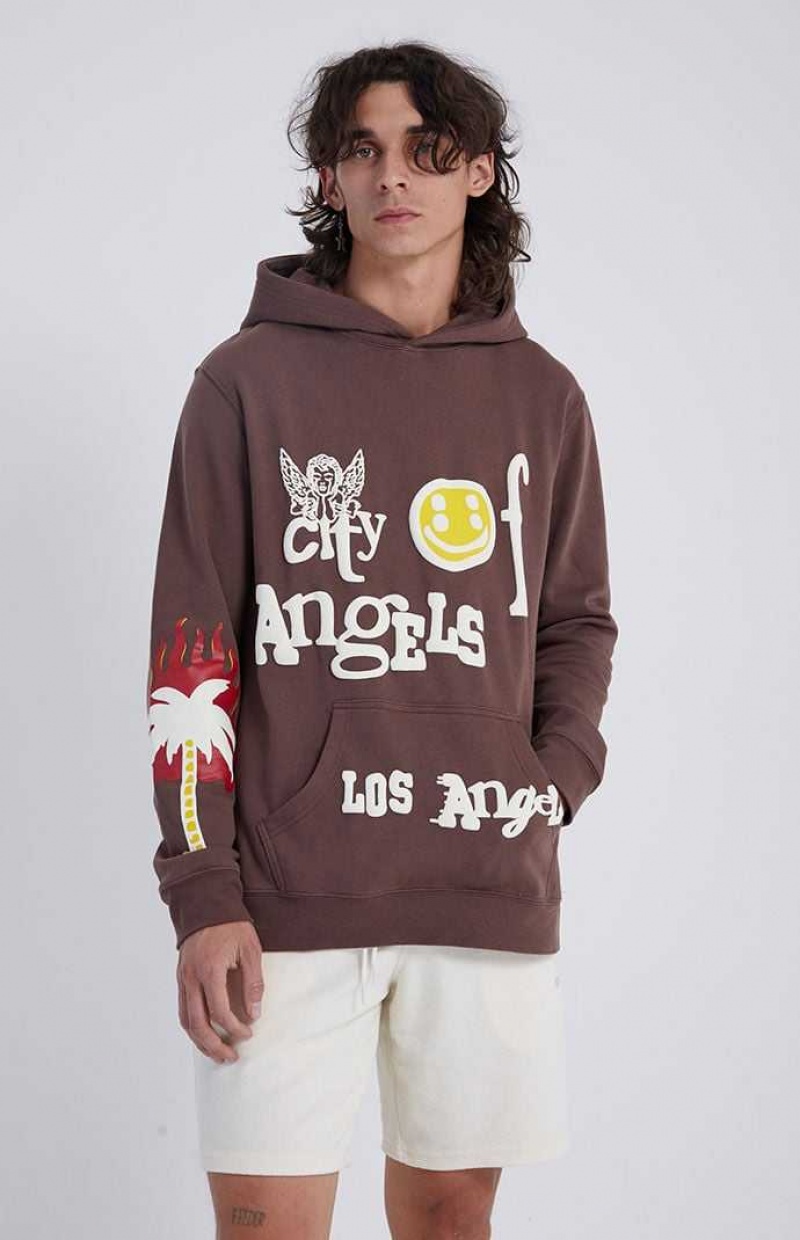 Sweat a Capuche PacSun City Of Angels Homme Marron | 186947TBW