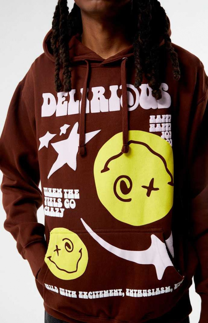 Sweat a Capuche PacSun Delirious Homme Marron | 284905NDH