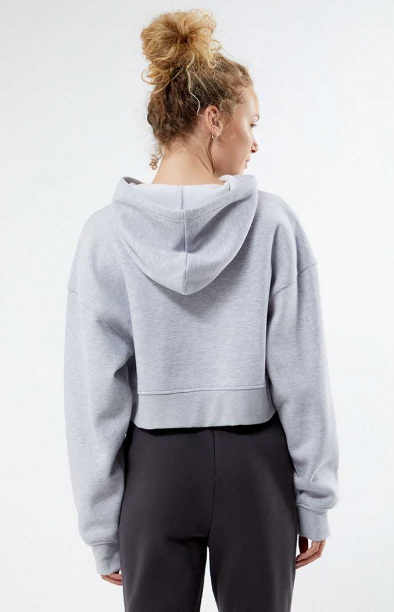 Sweat a Capuche PacSun Double Full Zip Femme Grise | 349671WUD