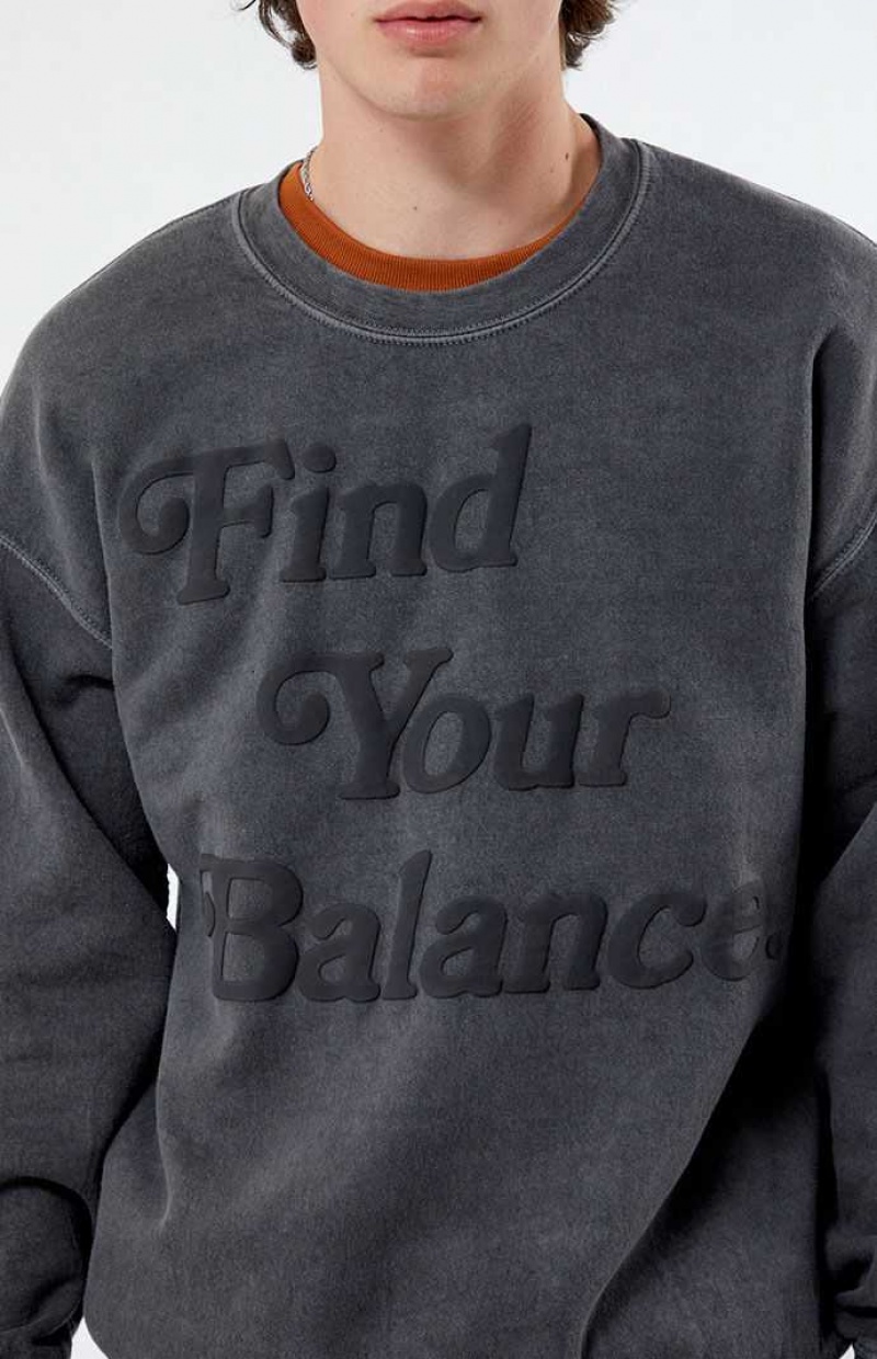 Sweat a Capuche PacSun Find Your Balance Vintage Crew Neck Homme Noir | 094276DPU