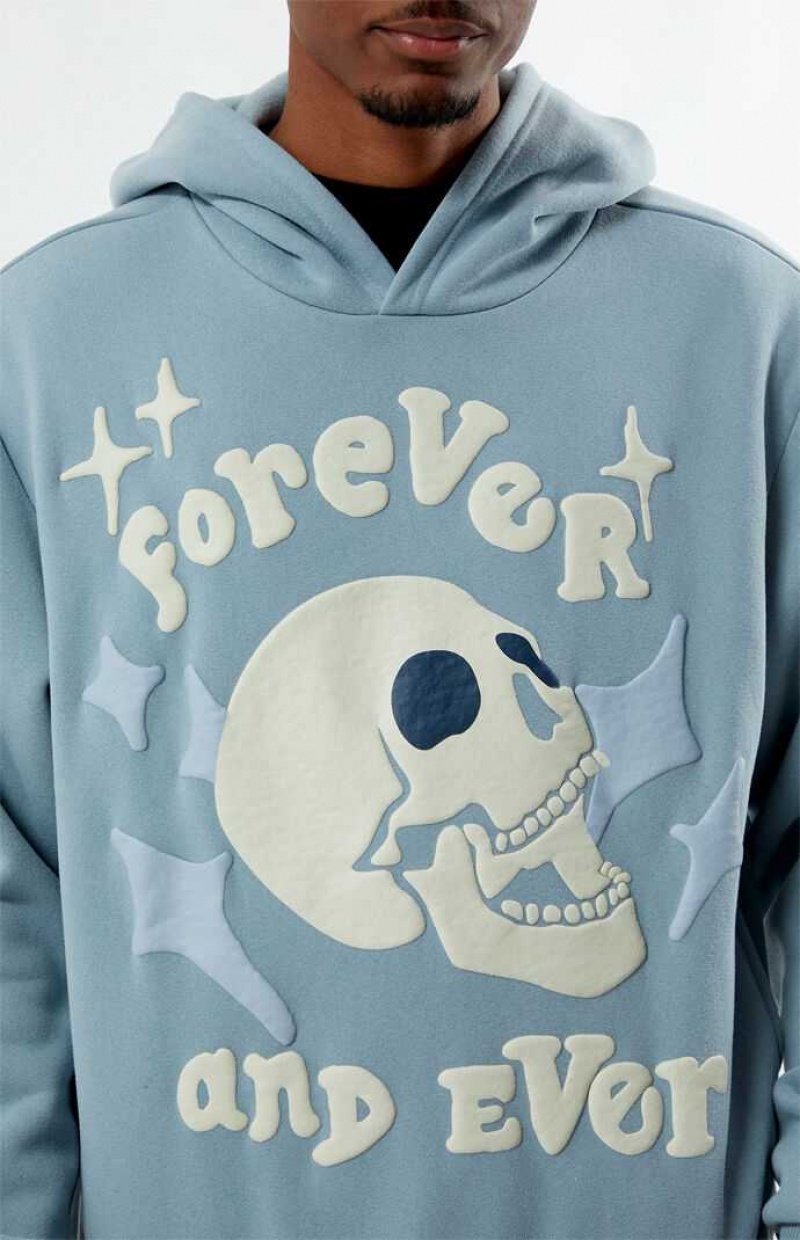 Sweat a Capuche PacSun Forever Puff Homme Grise Bleu | 956784PDJ