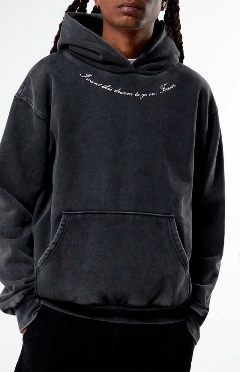 Sweat a Capuche PacSun Forever Script Homme Noir | 469175YNK