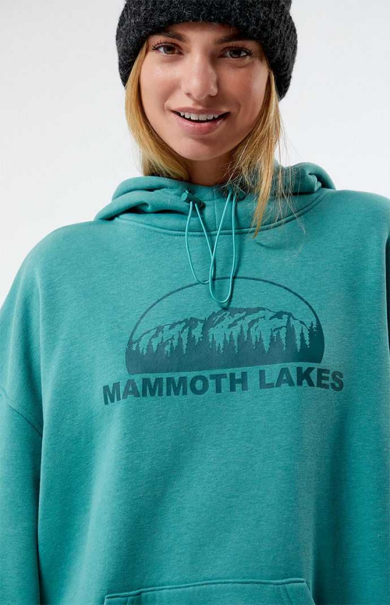 Sweat a Capuche PacSun Mammoth Funnel Neck Femme Vert | 904627RHK