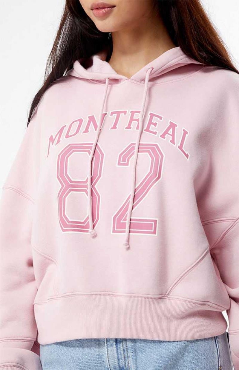 Sweat a Capuche PacSun Montreal Cropped Femme Violette | 369287JBU