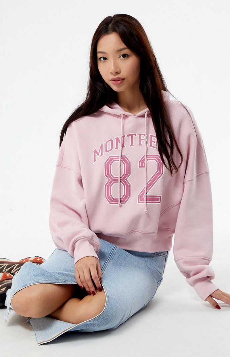 Sweat a Capuche PacSun Montreal Cropped Femme Violette | 369287JBU