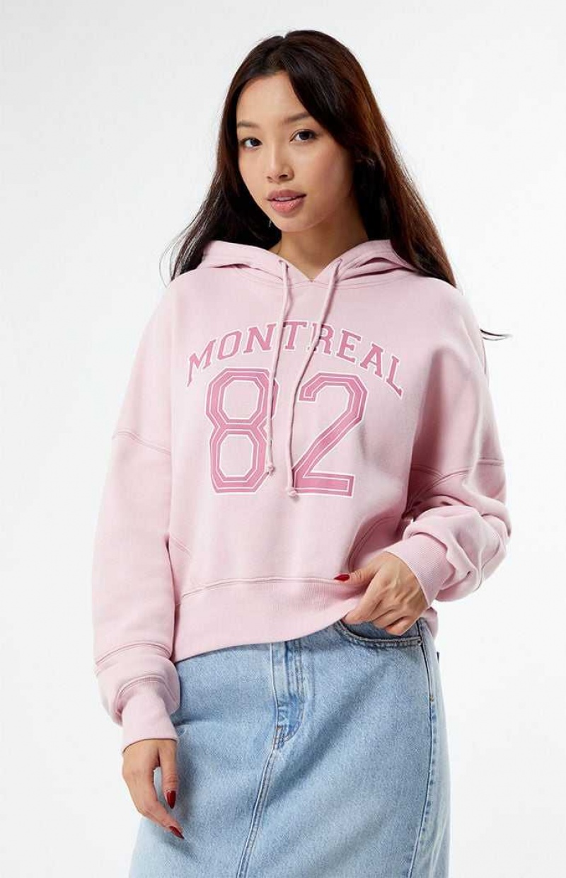 Sweat a Capuche PacSun Montreal Cropped Femme Violette | 369287JBU