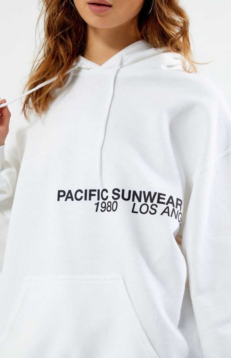 Sweat a Capuche PacSun Pacific Sunwear Off Center Femme Blanche | 695130EIX