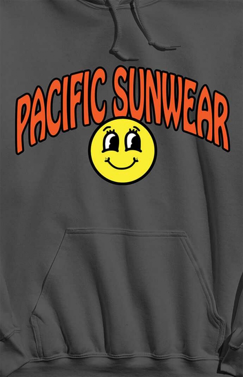 Sweat a Capuche PacSun Pacific Sunwear Smiley Homme Grise | 089537ONU