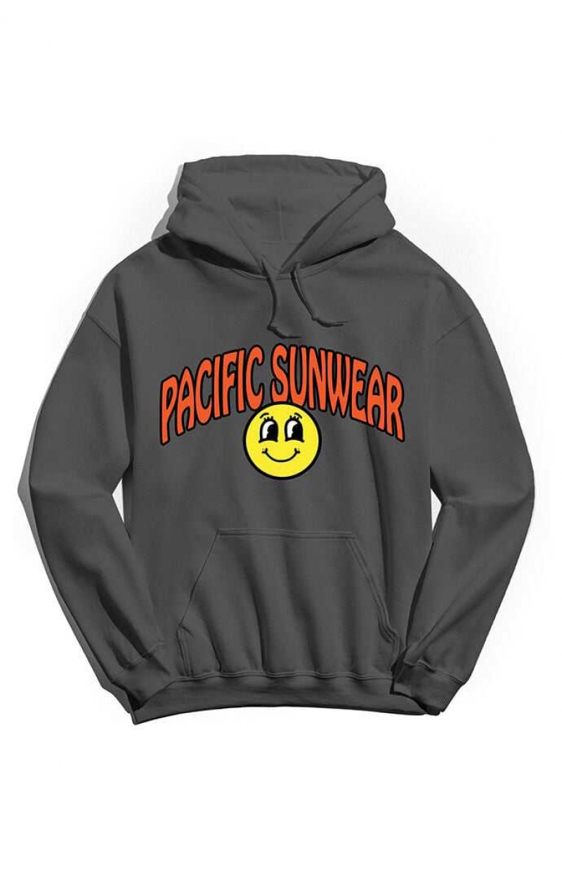 Sweat a Capuche PacSun Pacific Sunwear Smiley Homme Grise | 089537ONU