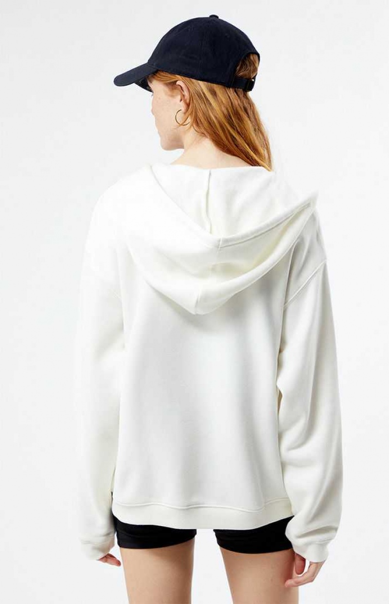 Sweat a Capuche PacSun Social Dept. Pacific Sunwear Full Zip Femme Blanche | 417085ZOL