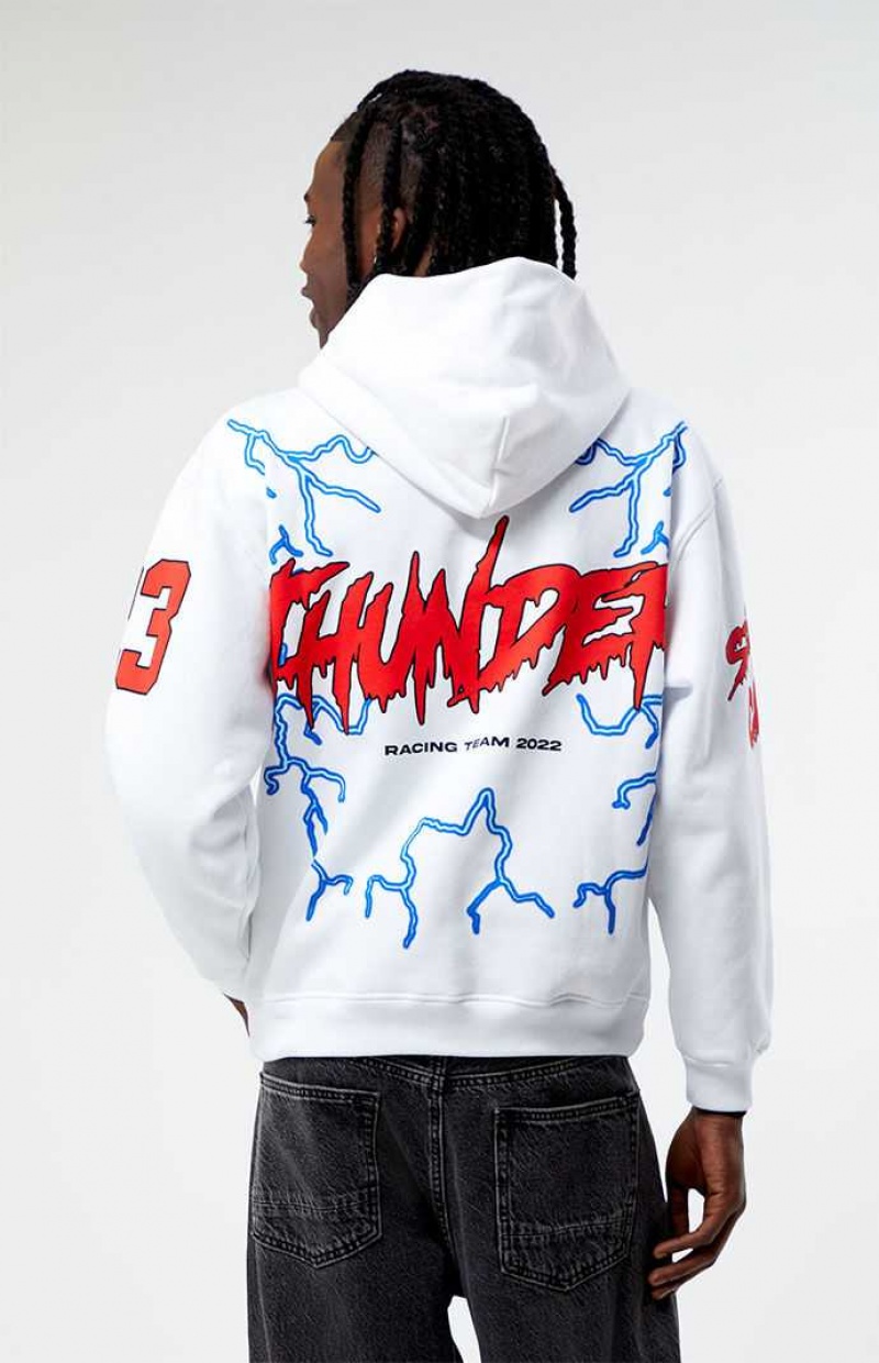 Sweat a Capuche PacSun Thunder Speed Homme Blanche | 820195YBV