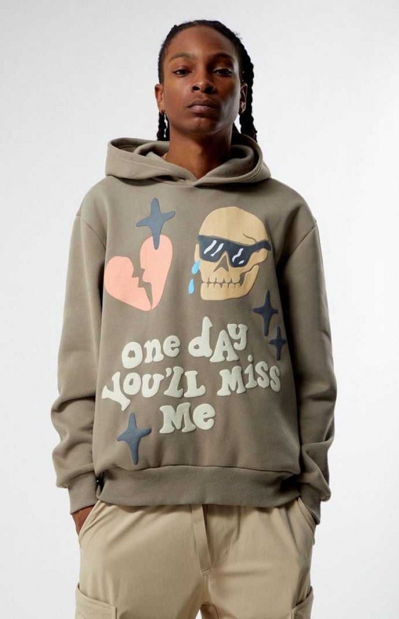 Sweat a Capuche PacSun You\'ll Miss Me Homme Marron | 681473PBJ