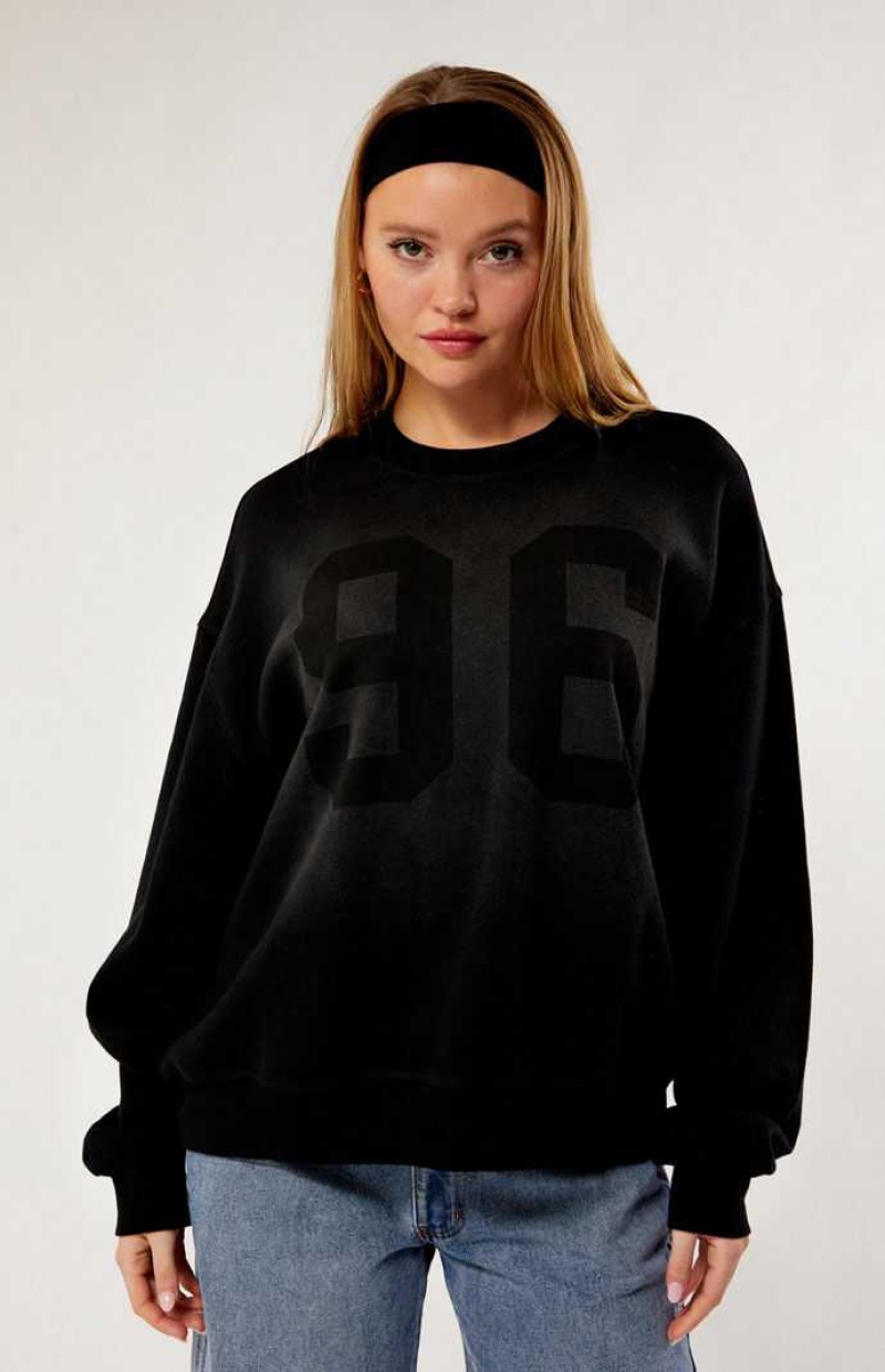 Sweats PacSun 96 Crew Neck Femme Noir | 925076AXZ