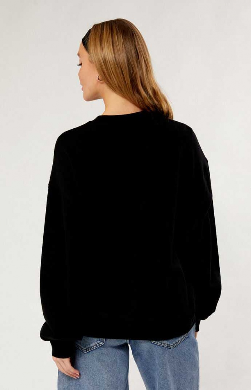 Sweats PacSun 96 Crew Neck Femme Noir | 925076AXZ