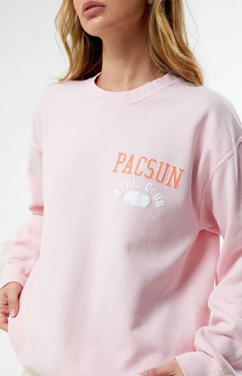 Sweats PacSun Athlétiques Club Crew Neck Femme Rose Clair | 158293XJQ