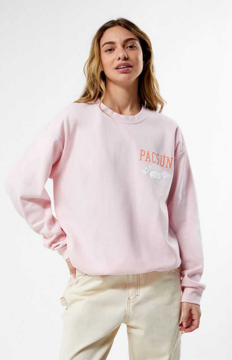 Sweats PacSun Athlétiques Club Crew Neck Femme Rose Clair | 158293XJQ