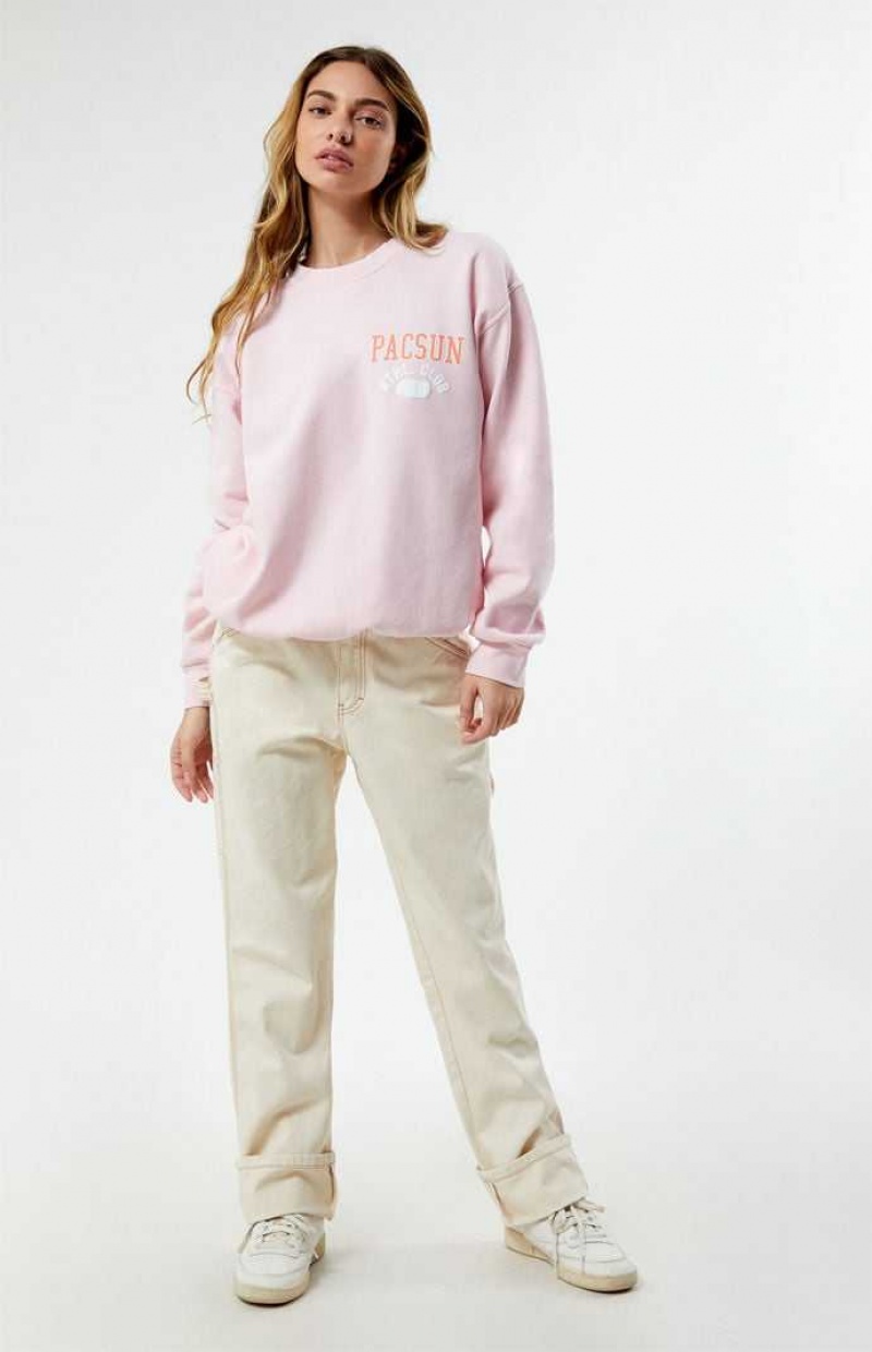 Sweats PacSun Athlétiques Club Crew Neck Femme Rose Clair | 158293XJQ