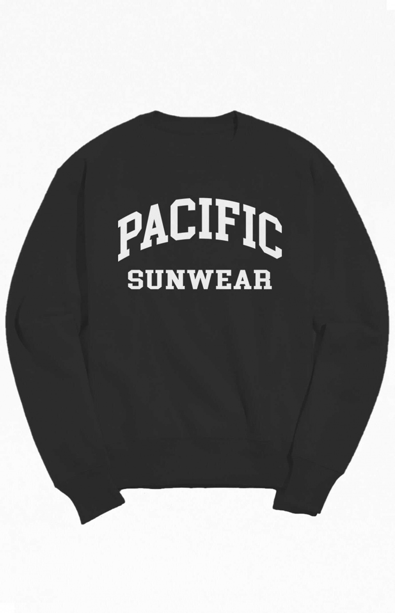 Sweats PacSun Black Pacific Sunwear Crew Neck Homme Noir | 924560WCO