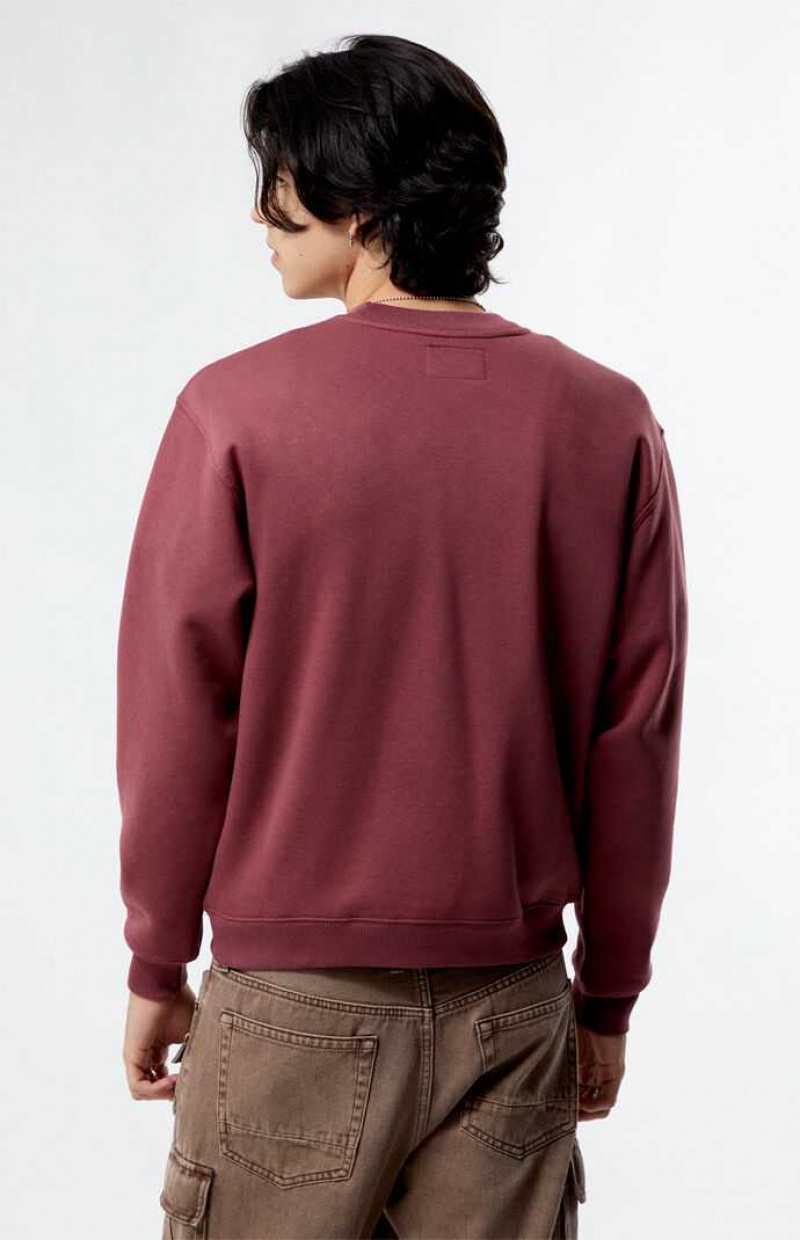 Sweats PacSun Brown Solid Crew Neck Homme Marron | 108375RFO