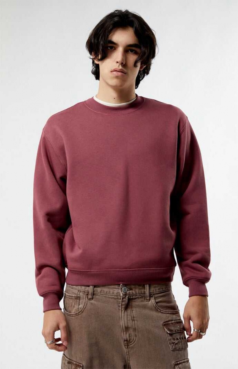 Sweats PacSun Brown Solid Crew Neck Homme Marron | 108375RFO