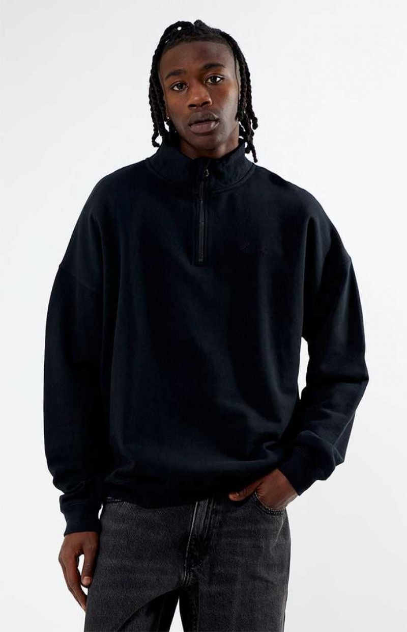 Sweats PacSun Eco Solid Quarter Zip Homme Noir | 078264RKU