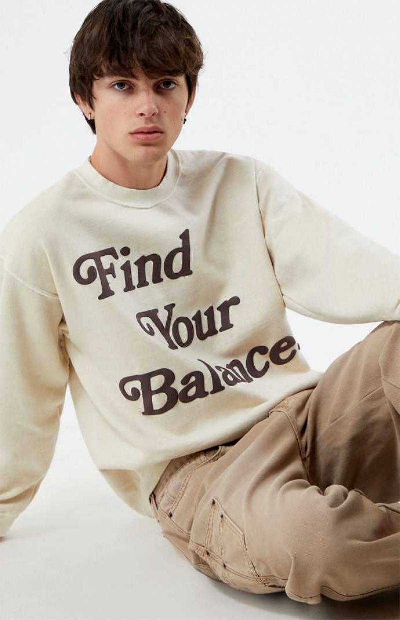 Sweats PacSun Find Your Balance Crew Neck Homme Marron | 475869JUN