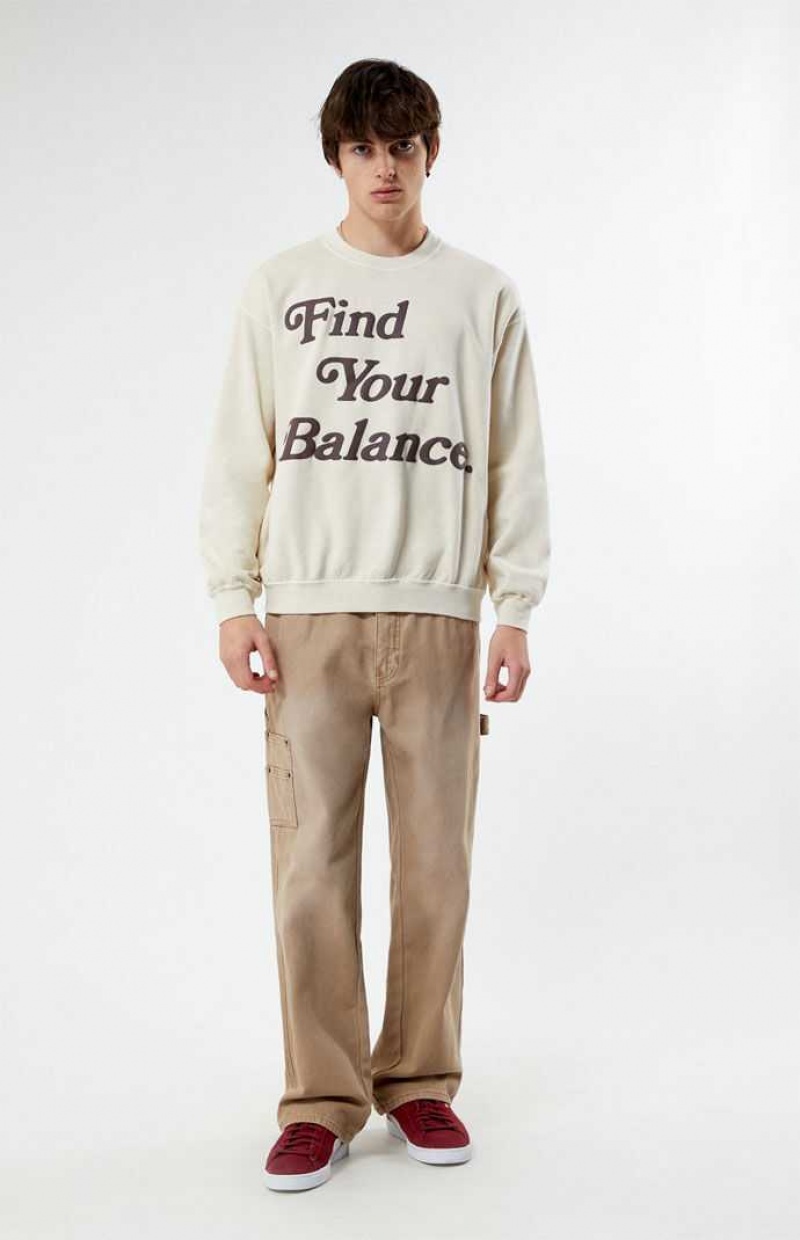 Sweats PacSun Find Your Balance Crew Neck Homme Marron | 475869JUN