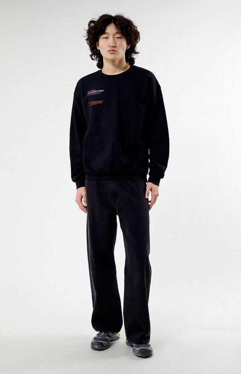 Sweats PacSun Interconnection Crew Neck Homme Noir | 574312HQC