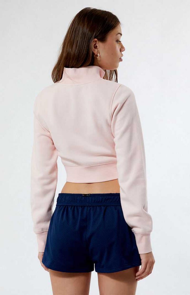 Sweats PacSun Italy High Neck Zip Up Piste Femme Rose Clair | 796031BQW