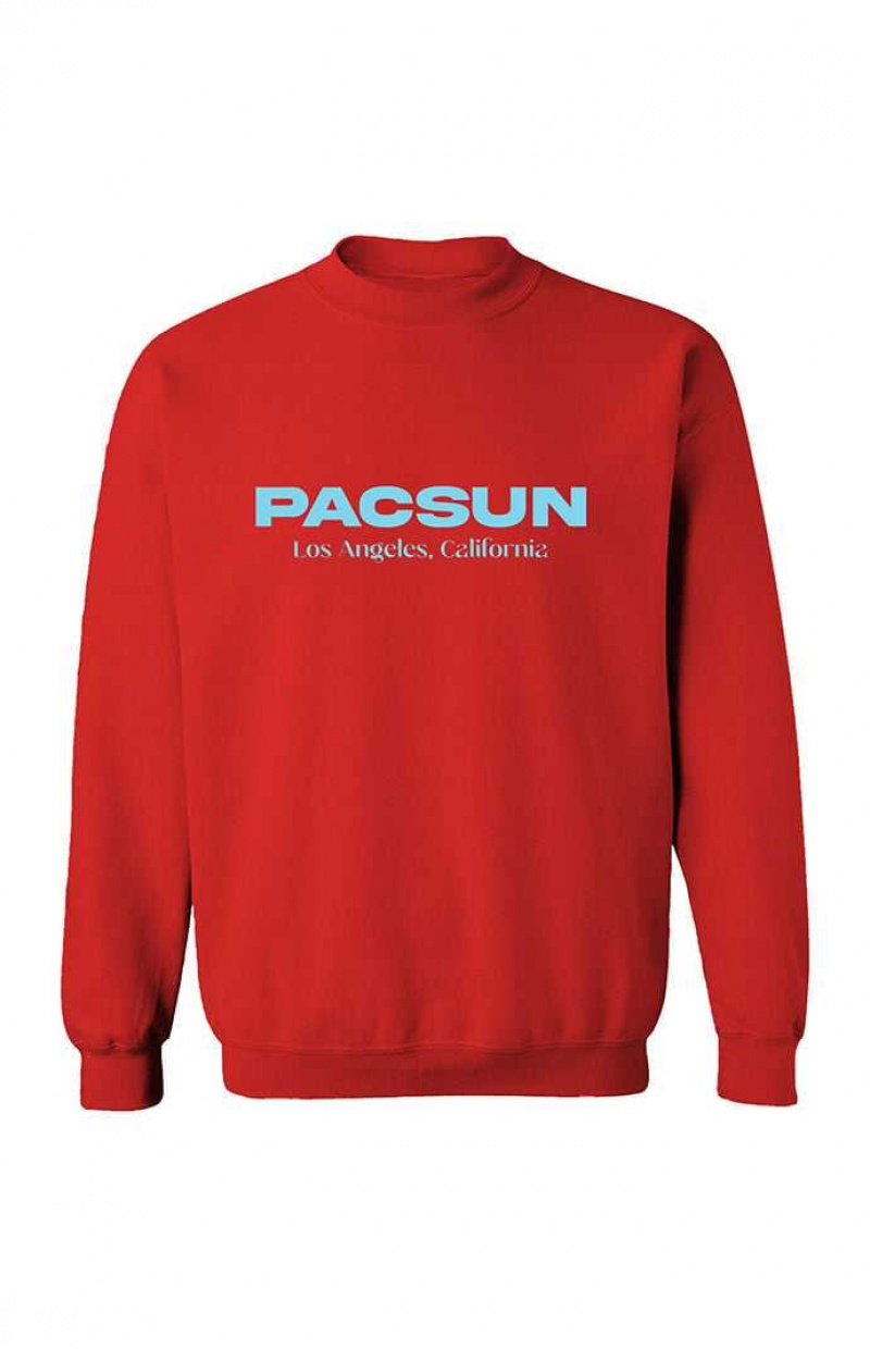 Sweats PacSun Los Angeles Crew Neck Homme Rouge | 027315HKY