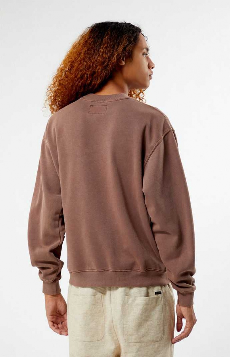 Sweats PacSun Mammoth Embroidered Crew Neck Homme Marron | 318670SDK