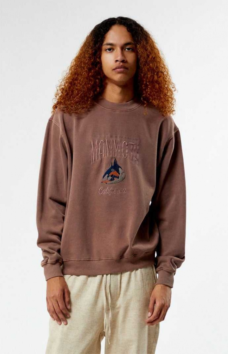 Sweats PacSun Mammoth Embroidered Crew Neck Homme Marron | 318670SDK