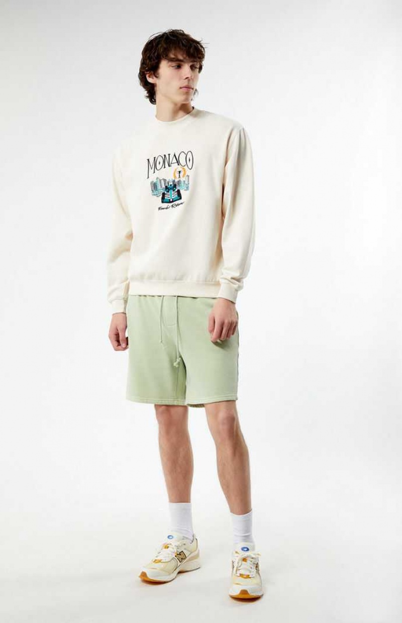 Sweats PacSun Monaco Embroidered Crew Neck Homme Blanche | 763541LMP