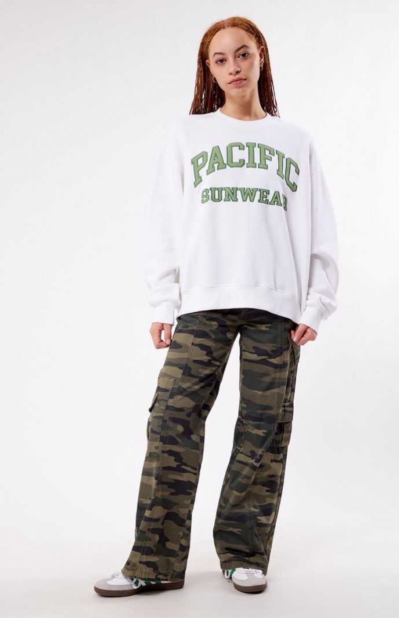 Sweats PacSun Pacific Sunwear Arch Crew Neck Femme Blanche | 519470IQG