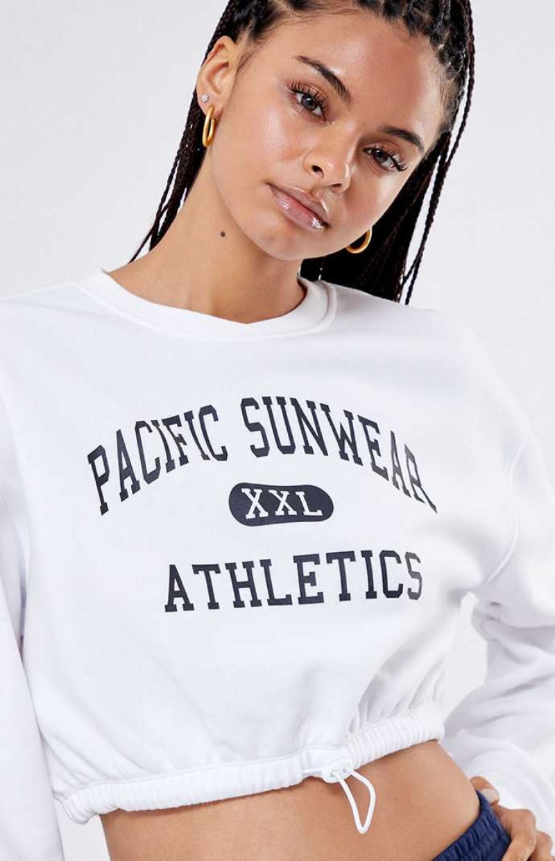 Sweats PacSun Pacific Sunwear Athletics Drawcord Cropped Femme Blanche | 840173TMY