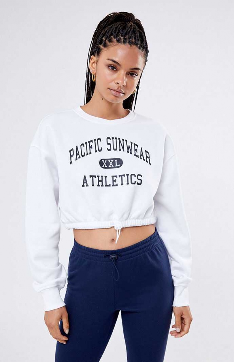 Sweats PacSun Pacific Sunwear Athletics Drawcord Cropped Femme Blanche | 840173TMY