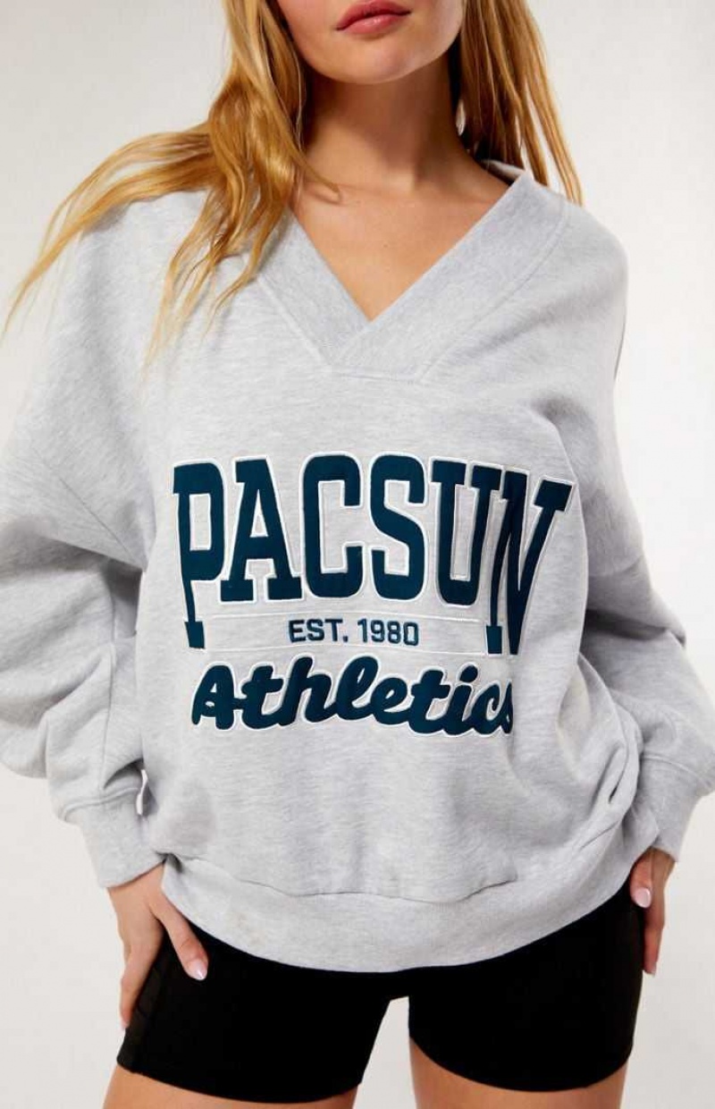 Sweats PacSun Pacific Sunwear Athletics V-Neck Femme Grise | 846532HOW