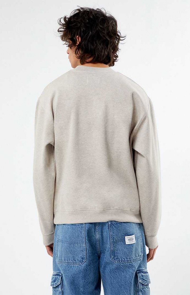 Sweats PacSun Pacific Sunwear Chenille Crew Neck Homme Grise | 760984TNJ