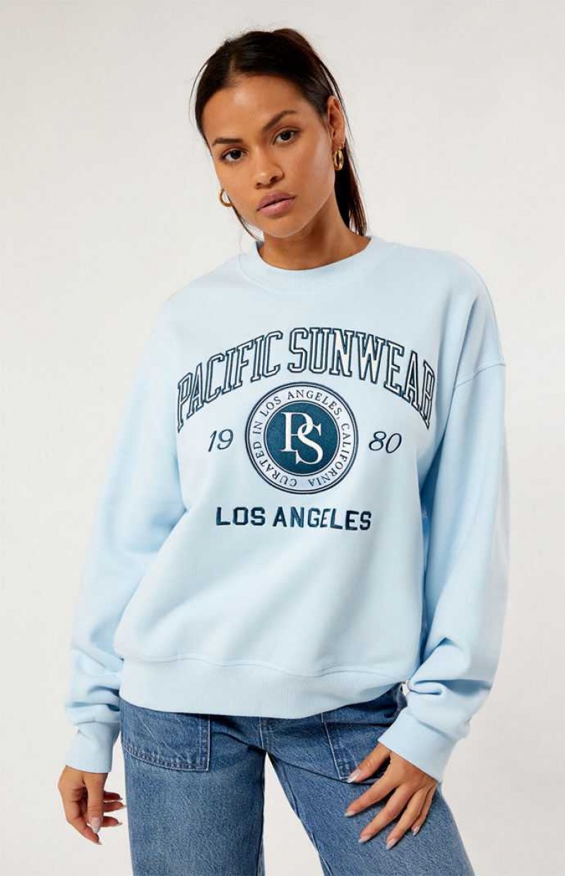 Sweats PacSun Pacific Sunwear Curated Crew Neck Femme Bleu Clair | 845670MSW