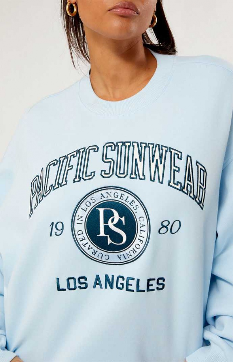 Sweats PacSun Pacific Sunwear Curated Crew Neck Femme Bleu Clair | 845670MSW